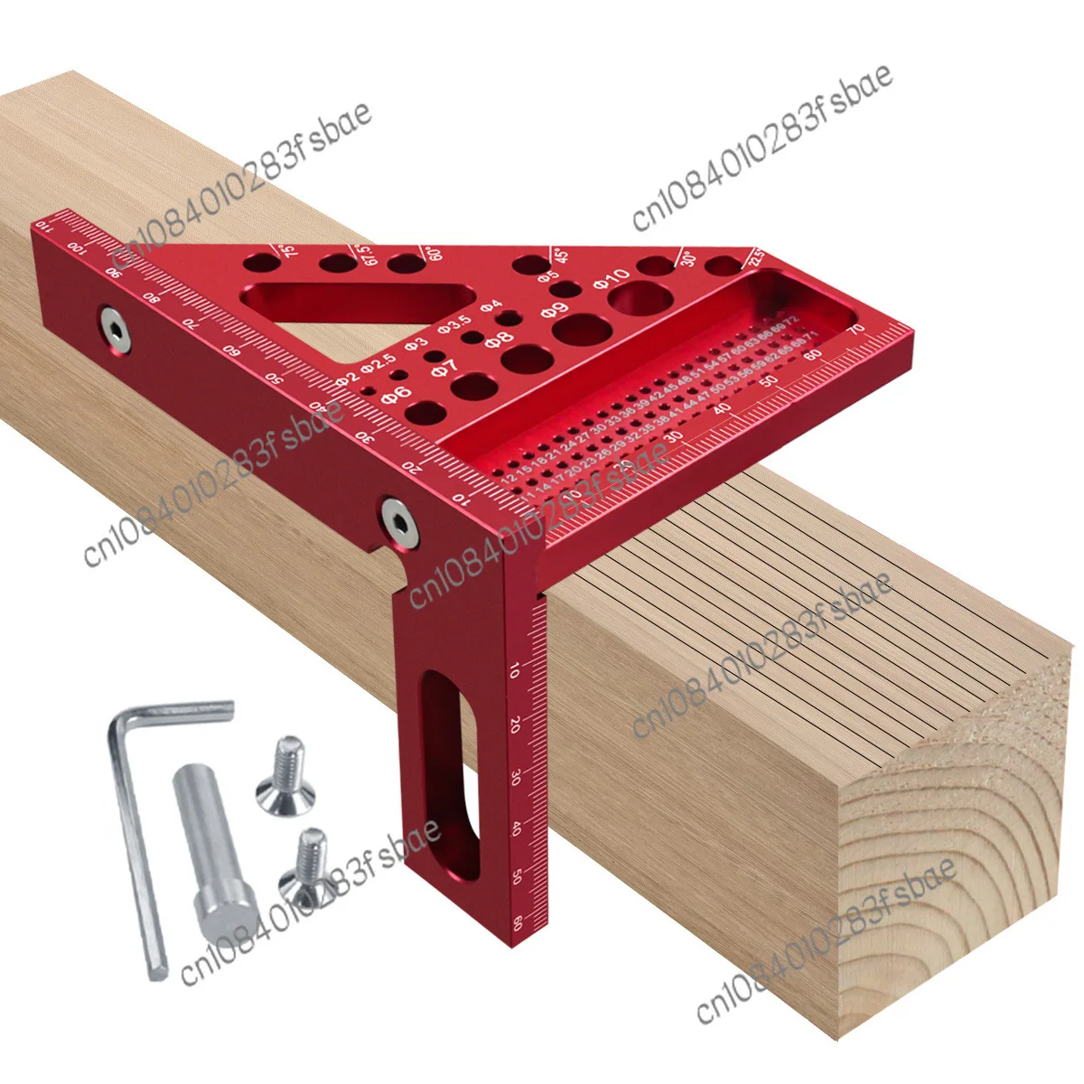 New Woodworking Ruler Triangle Ruler with Hidden Pin Multifunction Aluminum Alloy Scribing Scale Measuring Tool