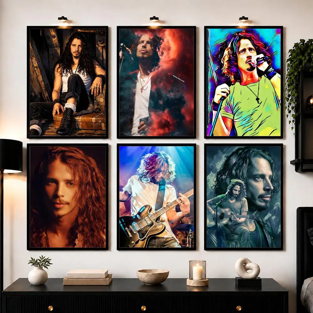 Chris C-Cornell Portrait Poster Wall Art Sticker For Living Bedroom Bar Home Decor Mural Painting Decoration