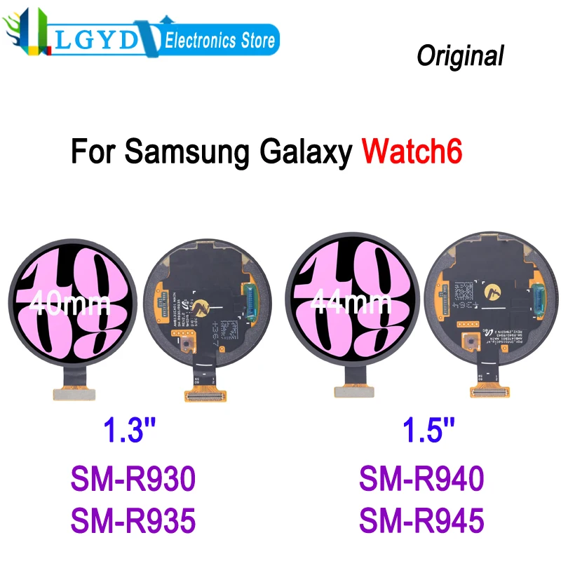 Watch6 Super AMOLED Screen Touch Screen Display For Samsung Galaxy Watch 6 40mm SM-R930 SM-R935 / Watch 6 44mm SM-R940 SM-R945
