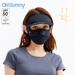 OhSunny Golf Sunshade Mask Unisex Summer Cooling Fiber Face Masks Sun Protection UV Blocking Sunscreen Cover UPF50+