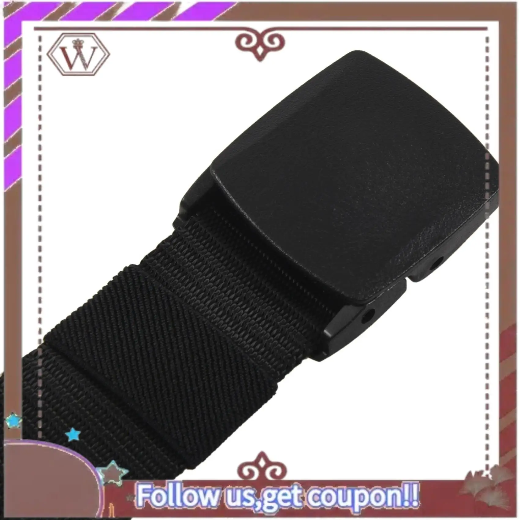 A95D-2X Cintura in tela da uomo selvaggia con fibbia automatica in plastica senza metallo