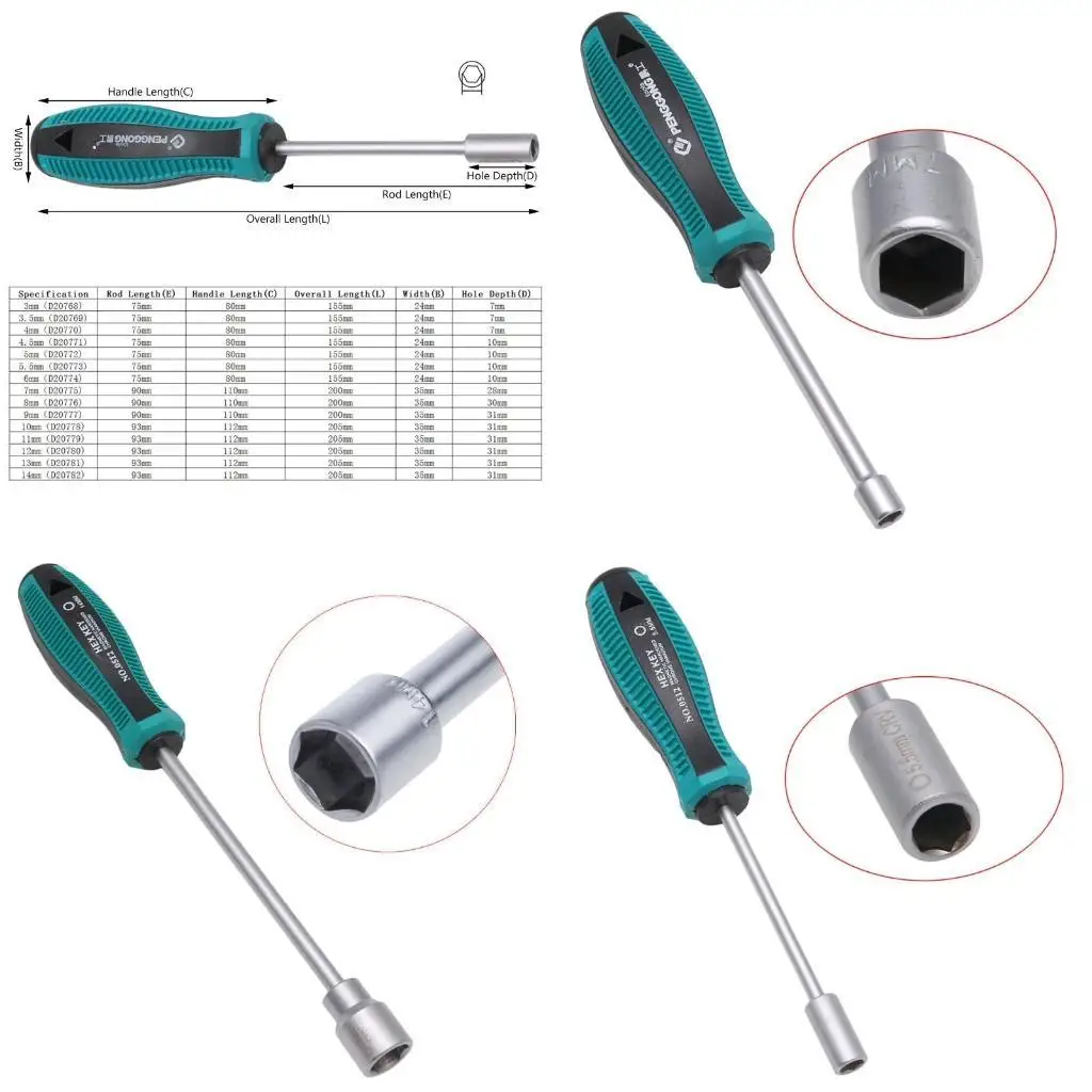 

R9UF Screwdriver Nut Key Nutdriver Tool 5.5mm Screw Driver Professional Durable