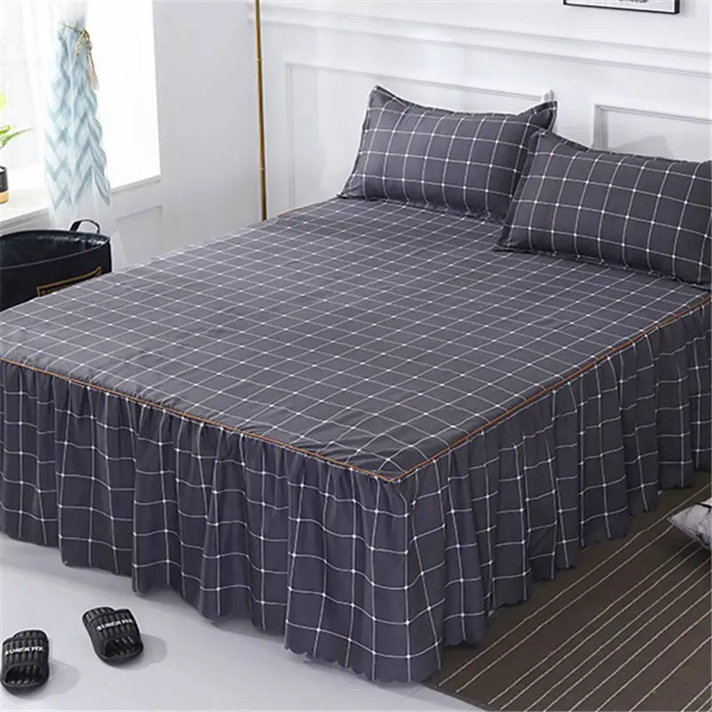 3pcs Bedding Bed Skirt With 2pcs Pillowcases Wedding Bedspread Bed Sheet Mattress Cover Full Twin Queen King Size Bedsheets