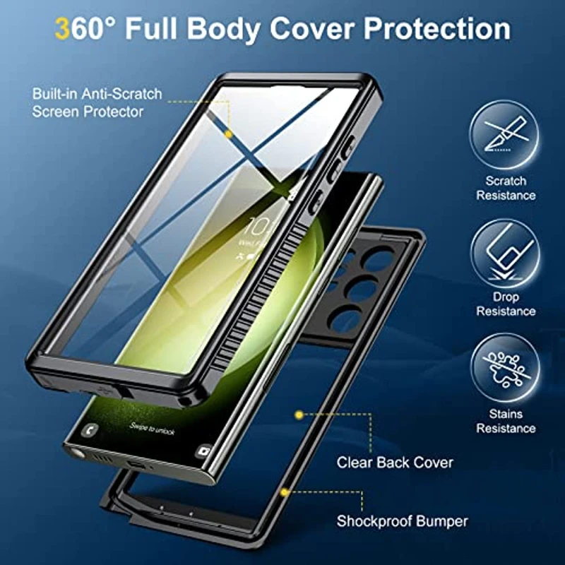 Per Samsung Galaxy S23 S24 custodia Ultra impermeabile, custodia impermeabile S23 Plus FE antiurto per immersioni subacquee a prova di nuoto