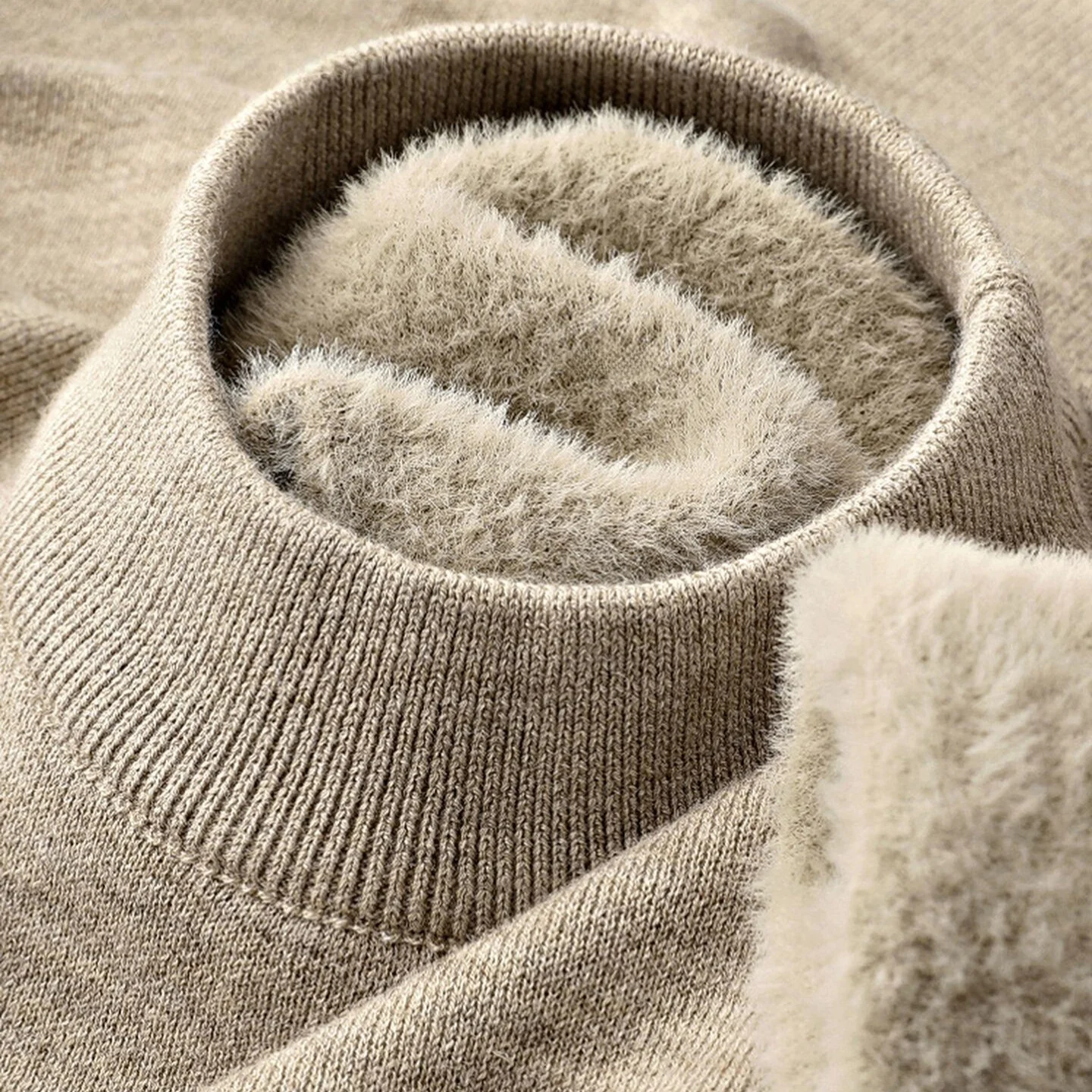 

Мужской вязаный свитер с высоким воротом и флисовой подкладкой, с длинными рукавами, повседневный деловой стиль