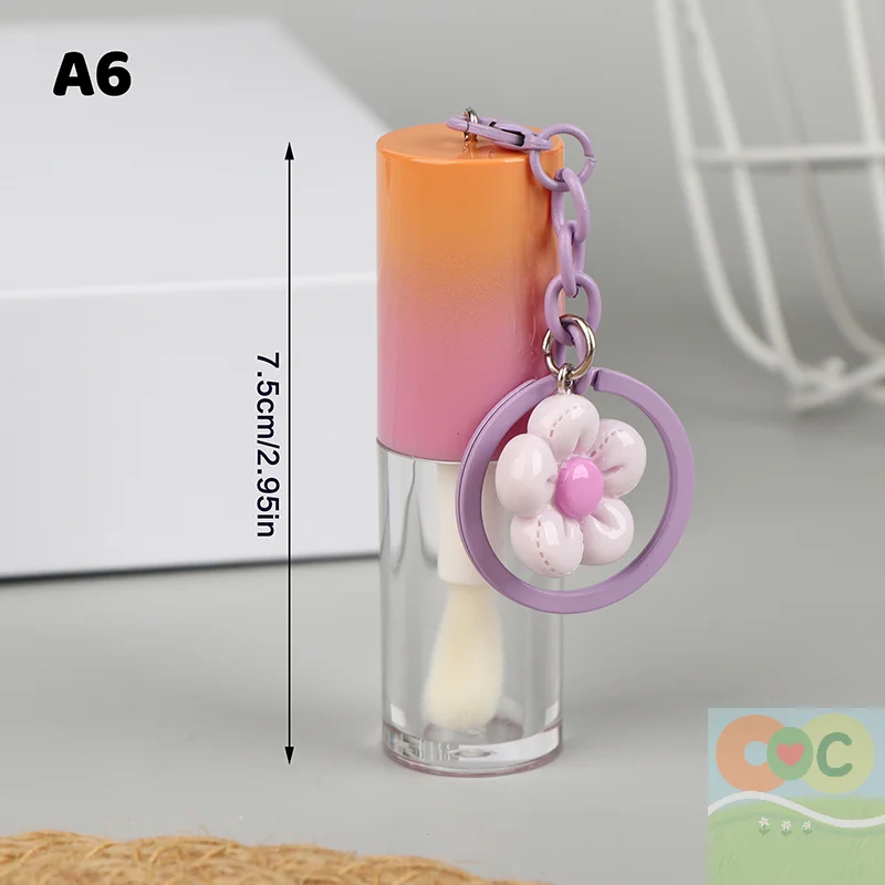 HUA Lip Glaze Fles Met Sleutelhanger Gradiënt Lege Lippenstift Glans Buis Hervulbare Vloeistofcontainer Fles Lipgloss Monsterfles