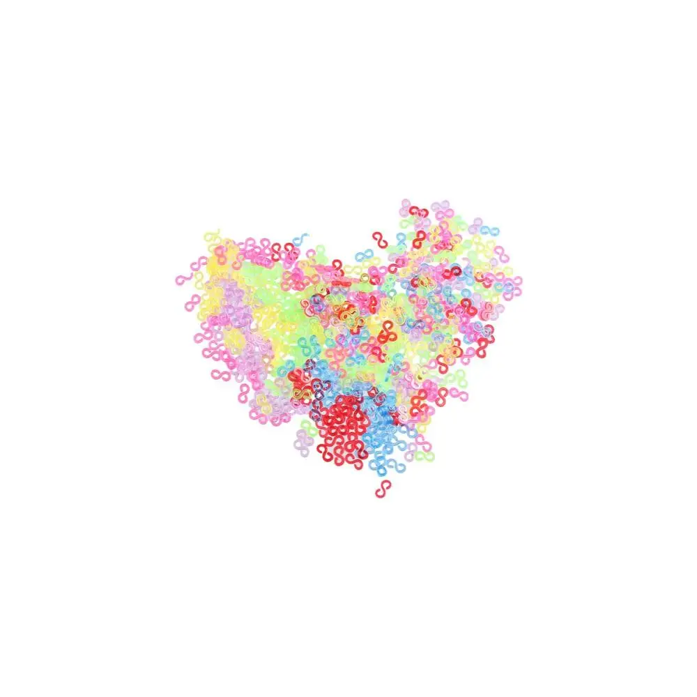 500pcs Colorful Clasp Acrylic S Clips Acrylic Transparent Loom Bands Braid Connector Loom Bands Braid Hook DIY Necklace Bracelet