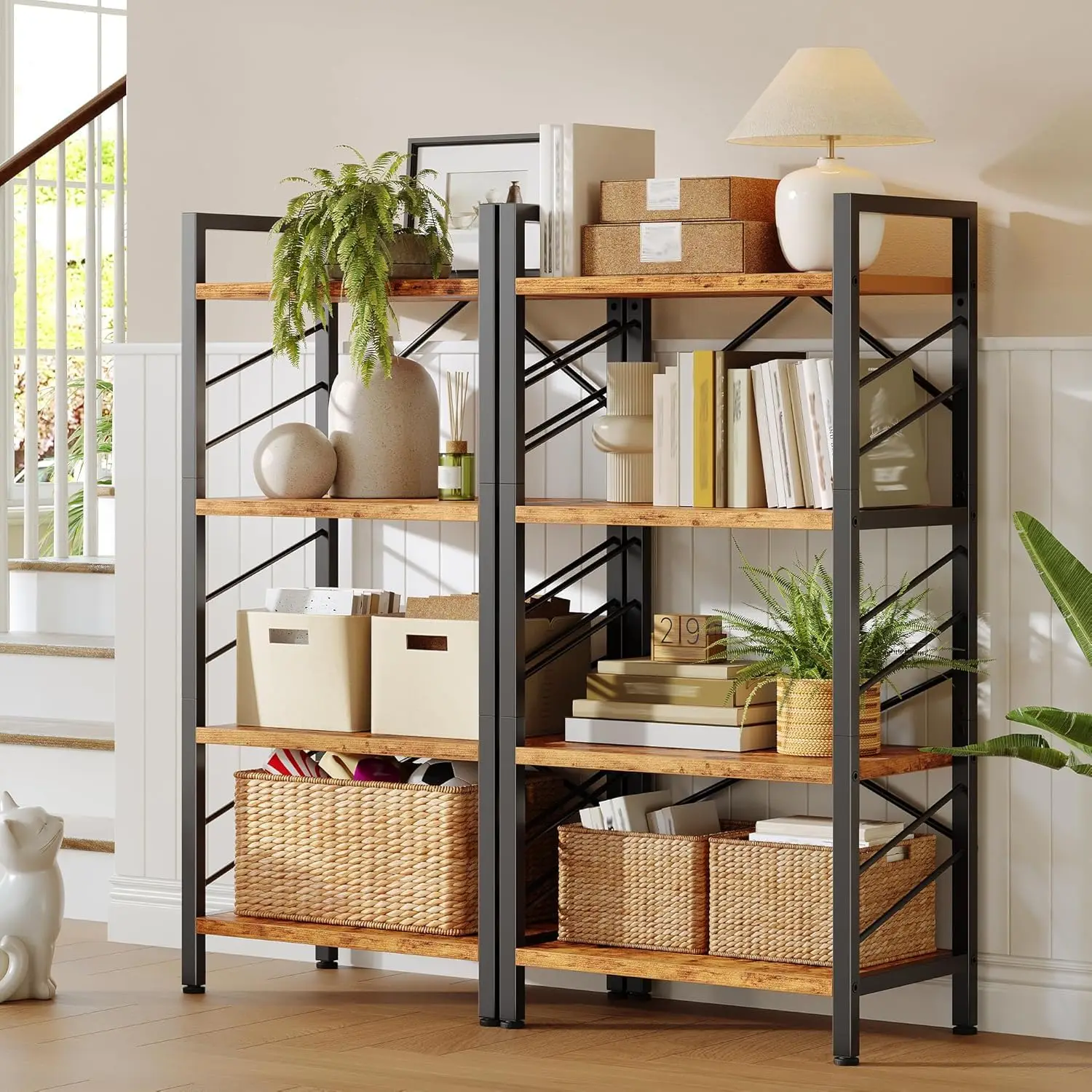 4-Tier Small Bookshelf for Office, 39.37