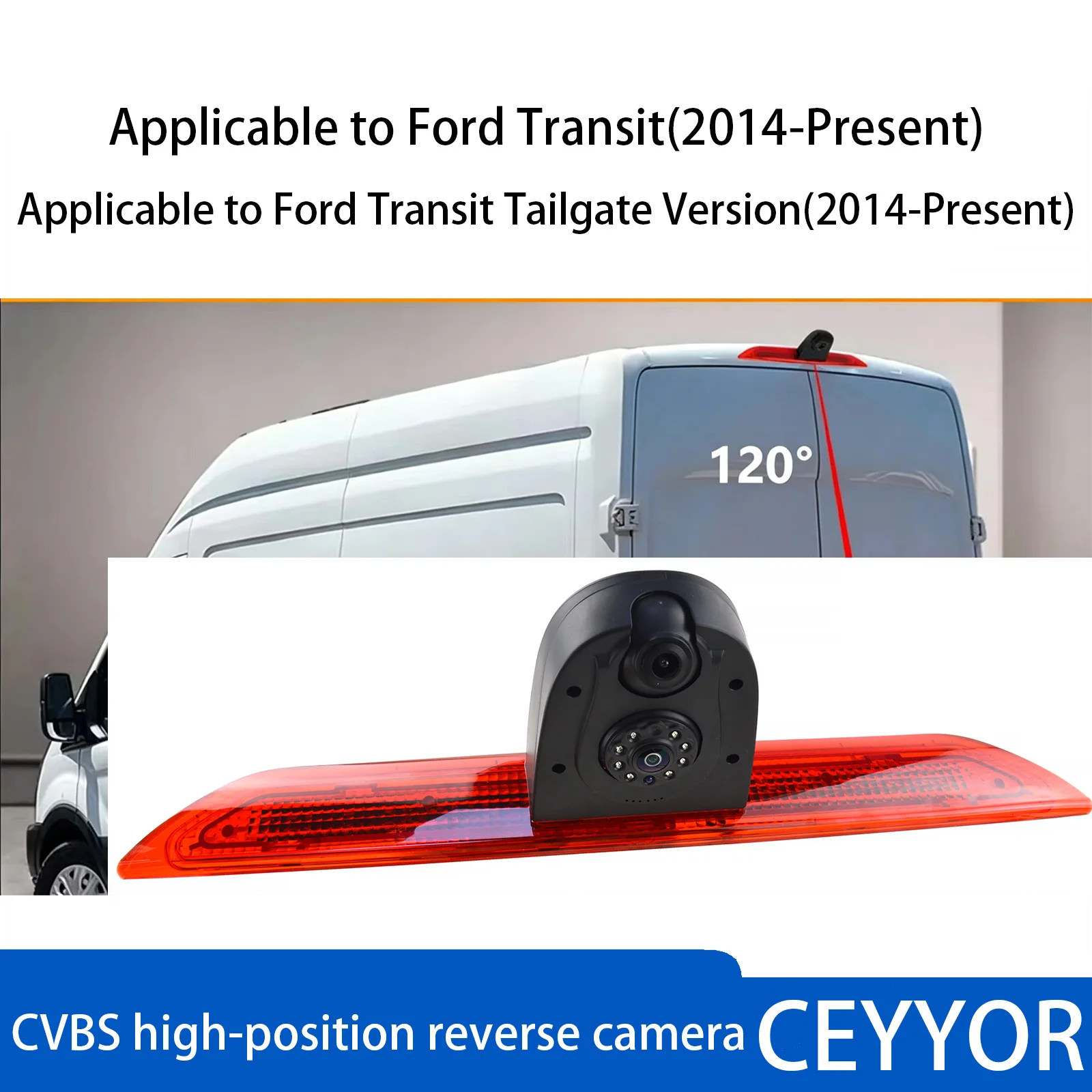 

Dual lenses Rearview reversing camera - suitable for Ford Transit, Ford Transit Tailgate Version (2014 - Present)