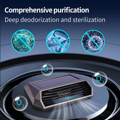 태양광 자동차 공기 청정기 산소 클리너 오존 발생기, 연기 제거제, 음이온 탈취제, 임시 주차 번호판 포함 