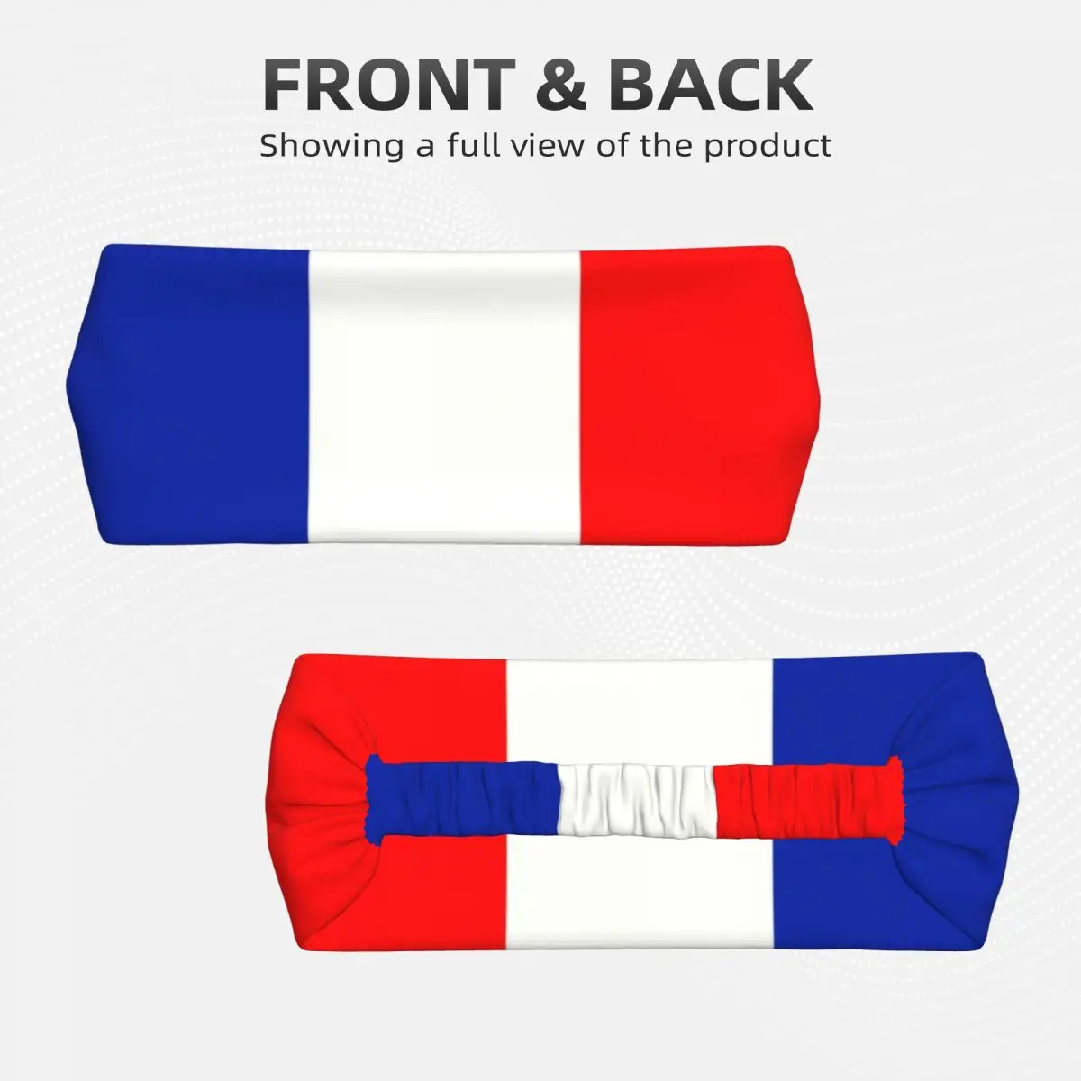 Custom French Flag France Sports Headband for Men Women Stretchy Moisture Wicking Exercise Sweatband