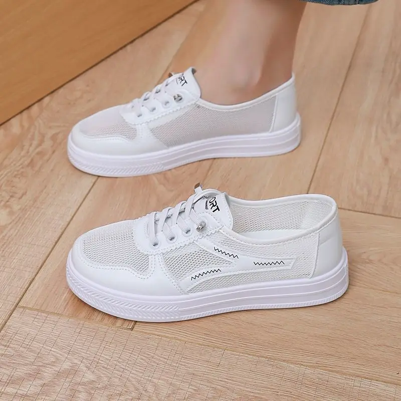Soft Sole Canvas Shoes Women Non Slip White Sneakers Flat Breathable Casual Versatile Student Footwear