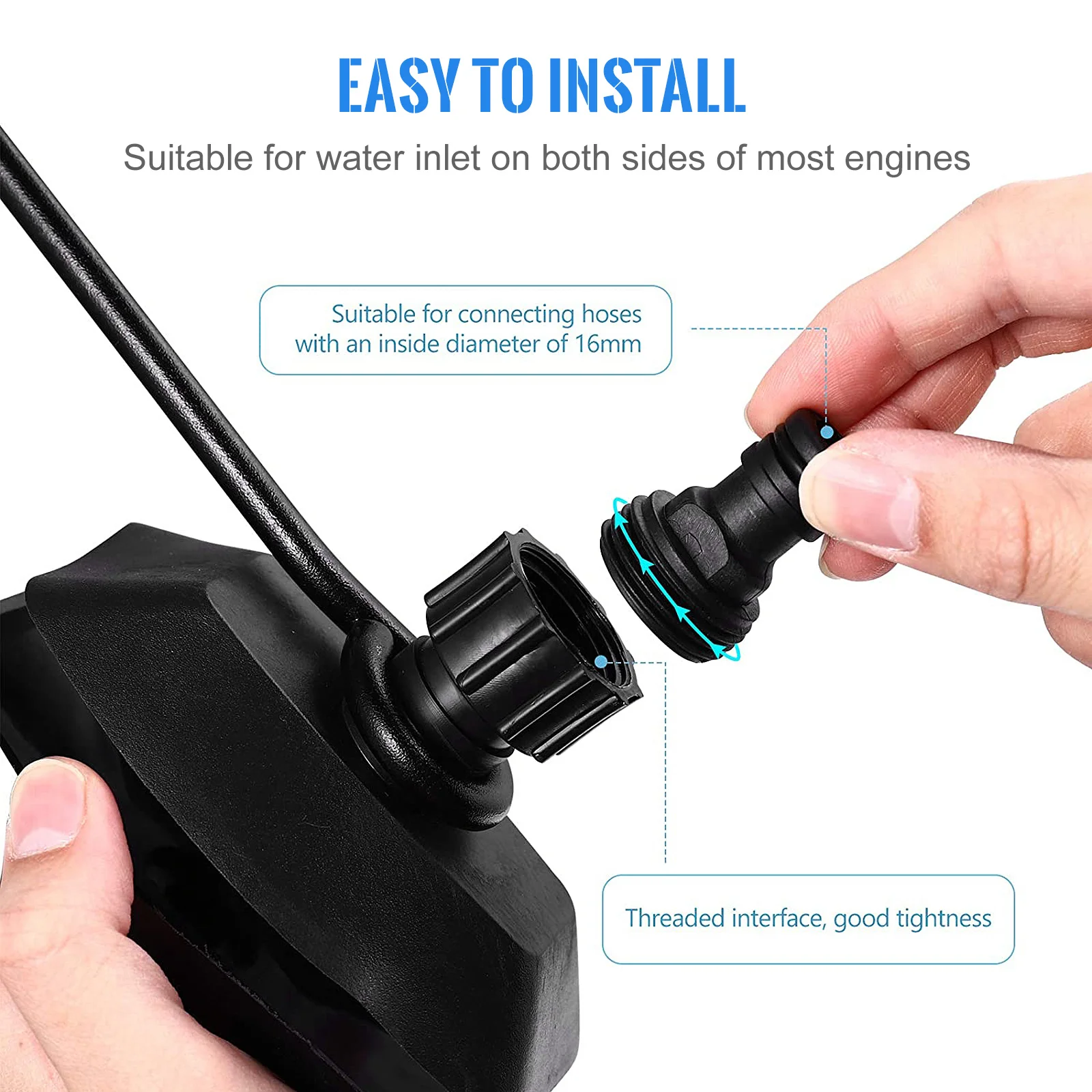 

2Pcs Motor Flusher Nylon Durable Engine Cleaner Marine Yacht Boat Motor Flushing Device Universal Muff for Ship