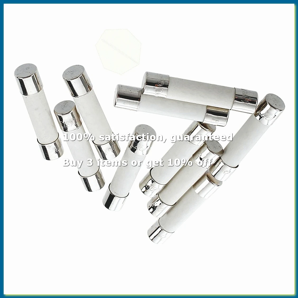 10 pcs AC 250 V 15 A 6 x 30 mm, high speed kick cylindrical fuse tube ceramic · white + silver-DTB3