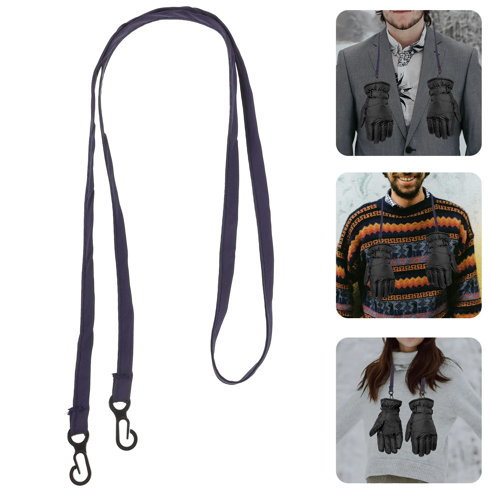 

2 шт. нейлоновые шнурки-ремешки для перчаток и варежек, многоразовые, с защитой от потери, для зимнего использования, для уличных видов спорта, для перчаток для катания на коньках