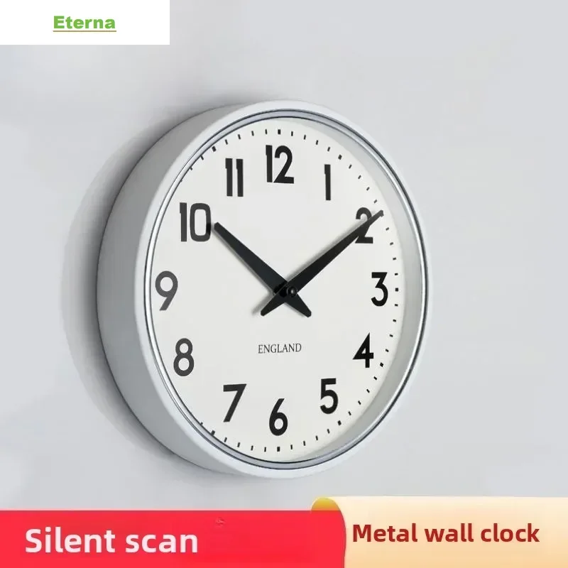 Nordic Modern Minimalist Silent Quartz Wall Clock Round Arabic Numeral 10 Inch for Living Room Home Decor