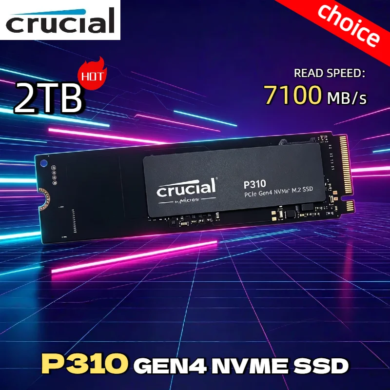 크루셜 P310 1TB 2TB 2280 PCIe Gen4 3D NAND NVMe M.2 SSD 최대 7100MB/s 내장형 솔리드 스테이트 드라이브 PC OEM 패키지