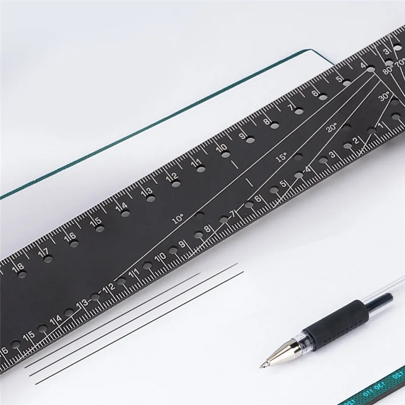 ABHU Multi-Angle Measuring Ruler 45/90 Degree Multifunctional Gauge Right Angle Ruler