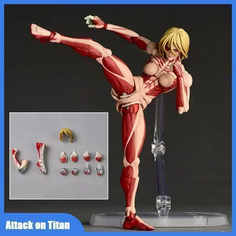 Figuras de Ação Revoltech Yamaguchi do Anime Attack on Titan, Titã Blindado Kaiyodo, Modelo de Brinquedo com Juntas Móveis, Presentes