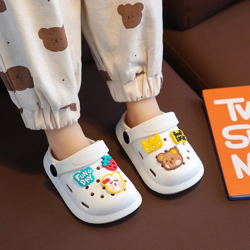 

Summer Children's Slippers Boys and Girls Cartoon Cute Anti-Slip Open-Toe Clogs Infant Toddler and Big Kids Sandals