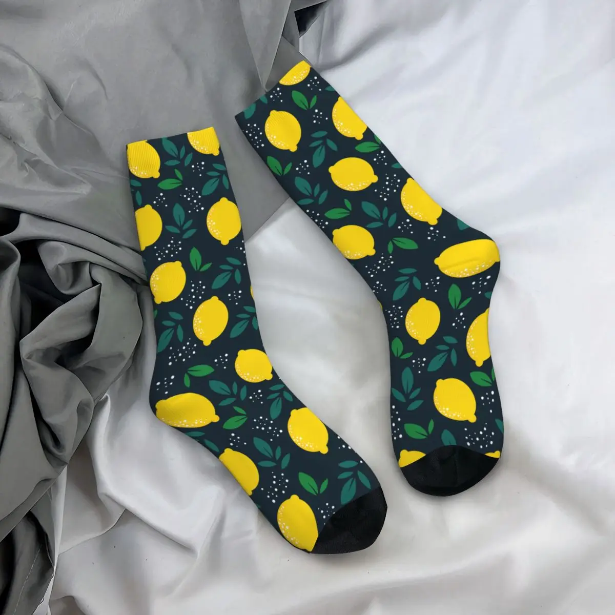 Herbst Winter Lustig männer frauen Niedlich Obst Zitrone Socken Atmungsaktive Fußball Socken