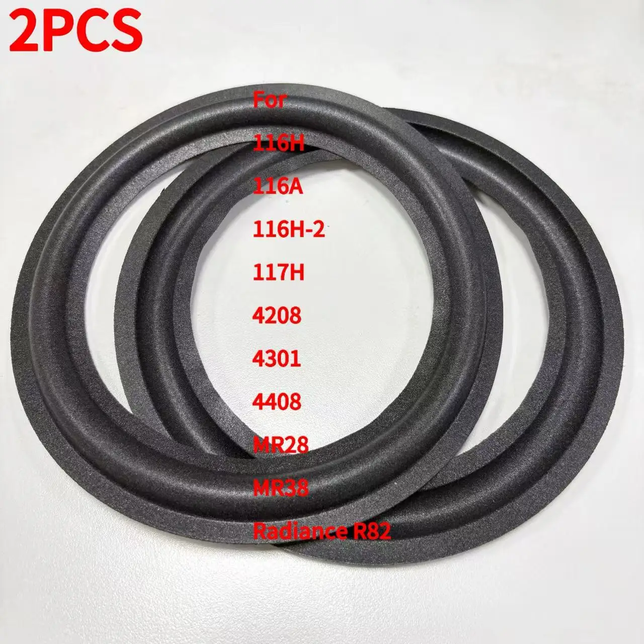 Fits JBL 116A 116H 116H-2 117H 4208 4301 4408 MR28 MR38 Radiance R82 Speaker Foam Repair Folding Edge Ring （2PCS）