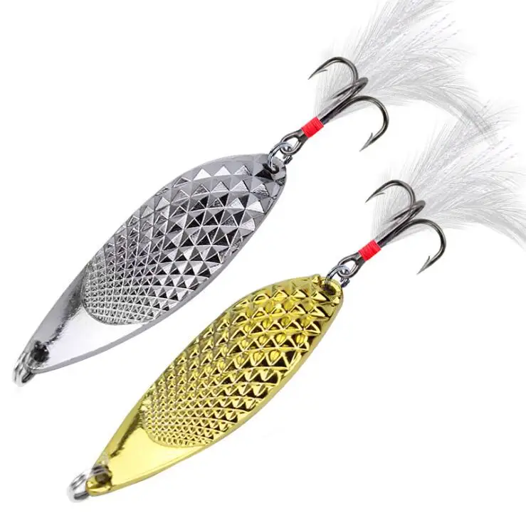 

Rocklure Metal Spinner Spoon Fishing Lure Hard Baits Sequins Noise Paillette Ar Troll Lead Minnow Head Trolling Metal Spoon Lure