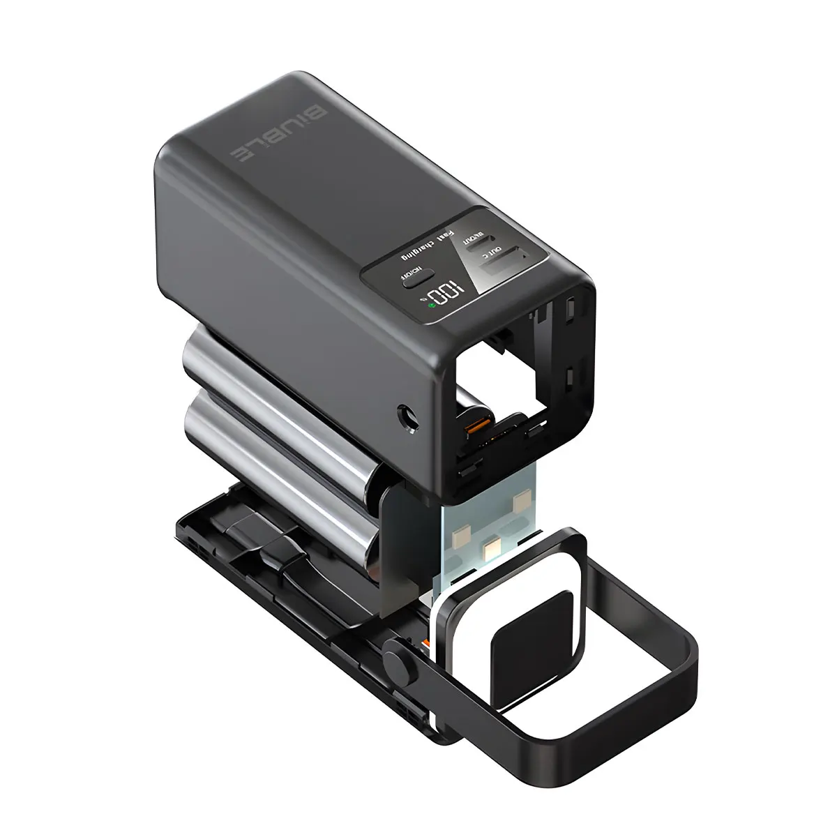 بنك طاقة 20000 مللي أمبير في الساعة، سعة كبيرة، محمول في الهواء الطلق، مصدر طاقة للطوارئ، كابل مدمج للتخييم، آيفون وسامسونج