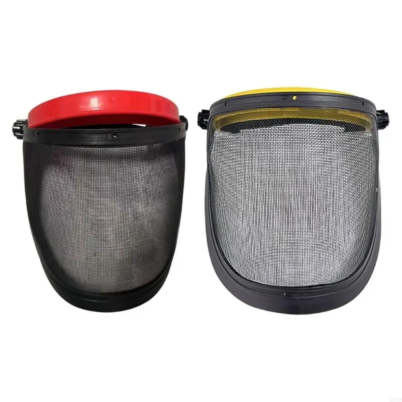 Anti‑Splash Open Metal Face Guard with Broad Eye, Nose and Cheek Coverage, Adjustable Headgear for Trimming and Mowing H8WD