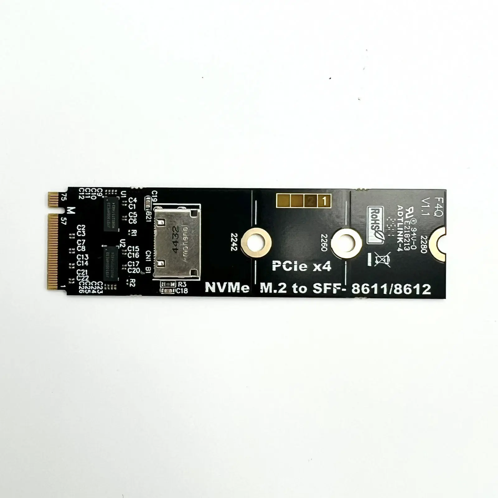 External Graphics Card EGPU F4Q M.2 Nvme Pcie 4.0 To OCuLink SFF-8612 8611 Female Card Adapter Board W ReDriver Chip PCIE 5.0 X4