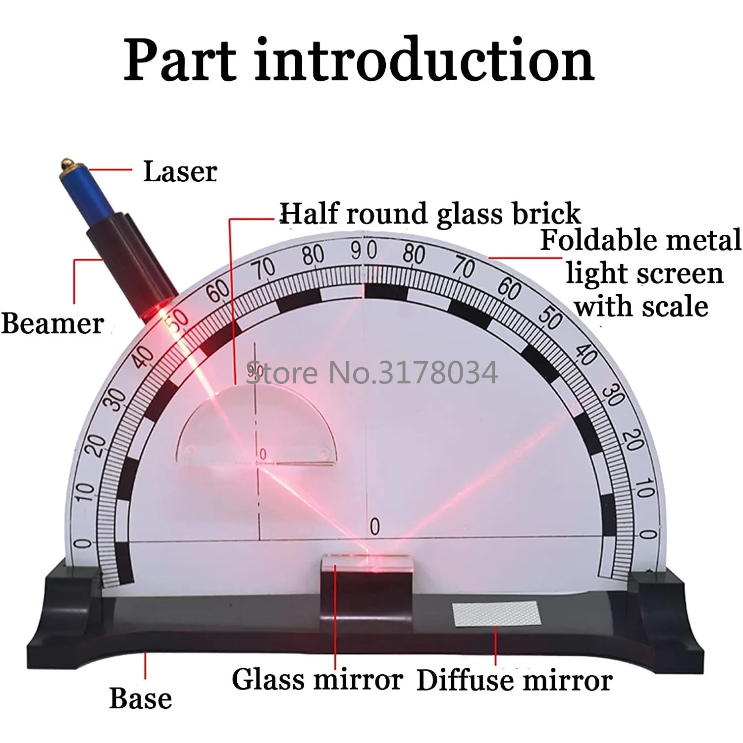 Light Reflection Refraction Demonstrator Physical Optics Experimental Equipment Foldable Total Used in Middle School Teaching