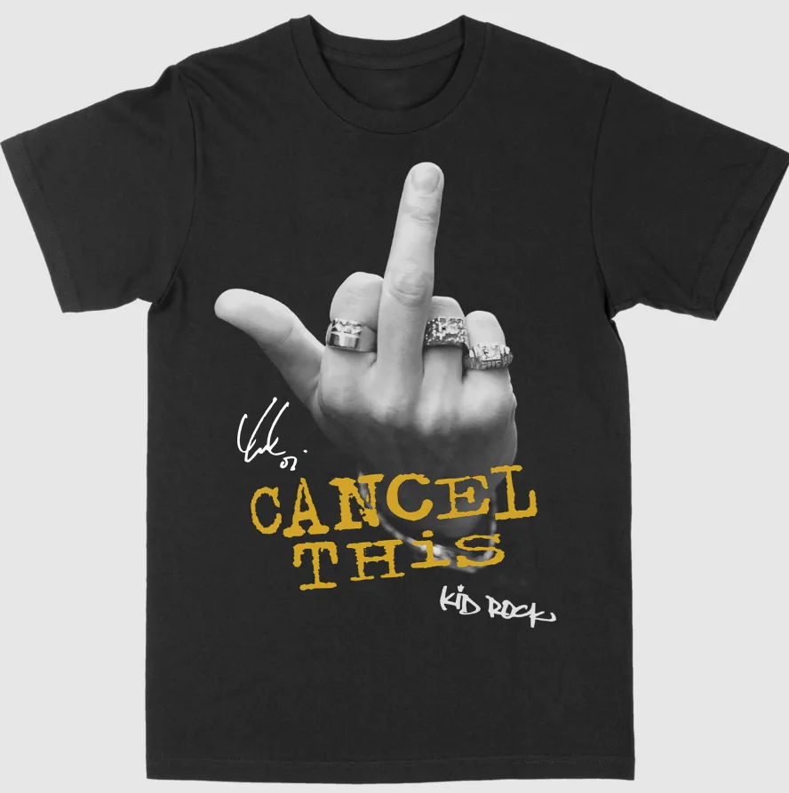 Retro Kid Rock Cancel This Finger TShirt Classic Unisex Black S-5XL RE127