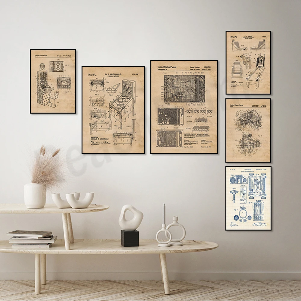 Erster Computer-Patentdruck, Vintage-Leiterplatte, Gaming-Patent, Wandkunst-Poster, Geschenk für Gamer von Technischingenieur