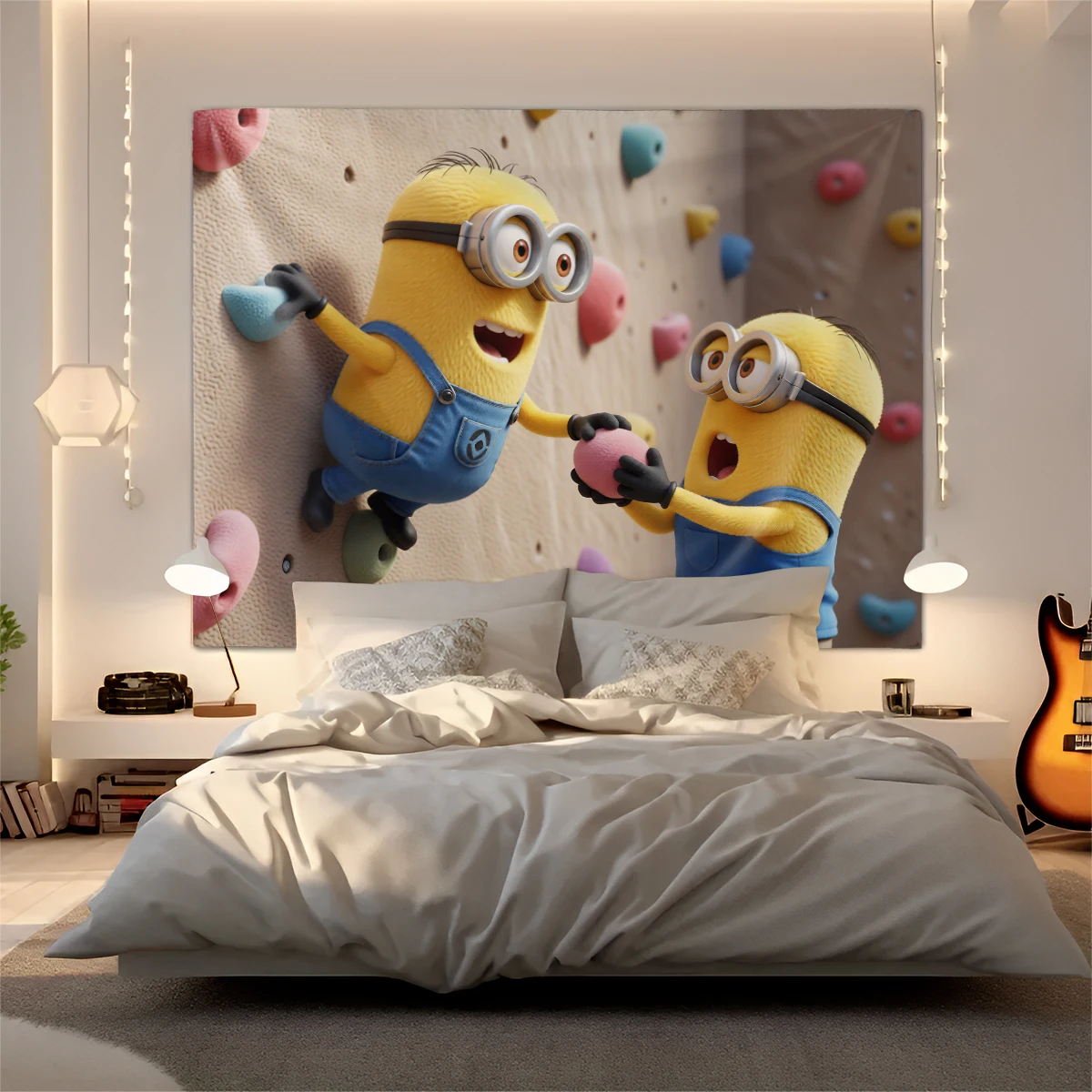 

Viral Despicable Me Minions Tapestry Cute Cartoon Style Wall Hanging For Bedroom Dorm Corridor Party Nursery Room Decor Gift