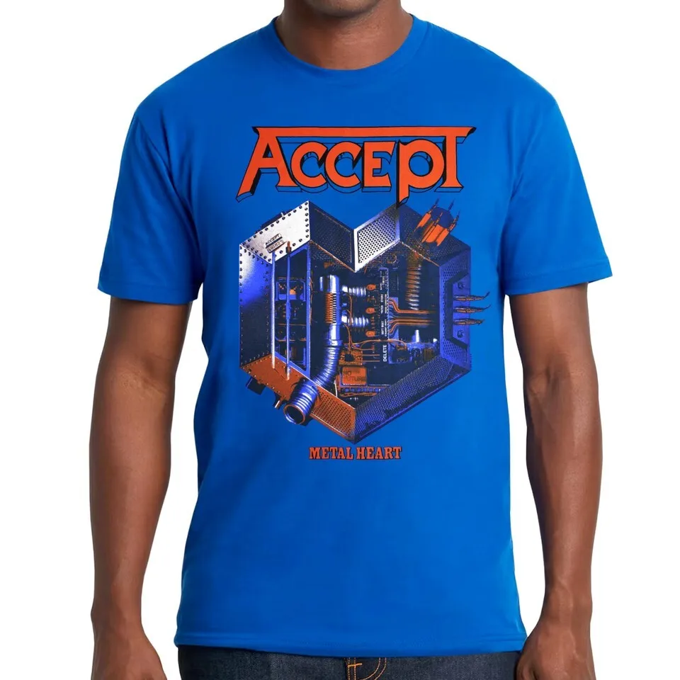 NEW Accept Metal Heart TShirt Blue All Size S5XL Unisex Shirt