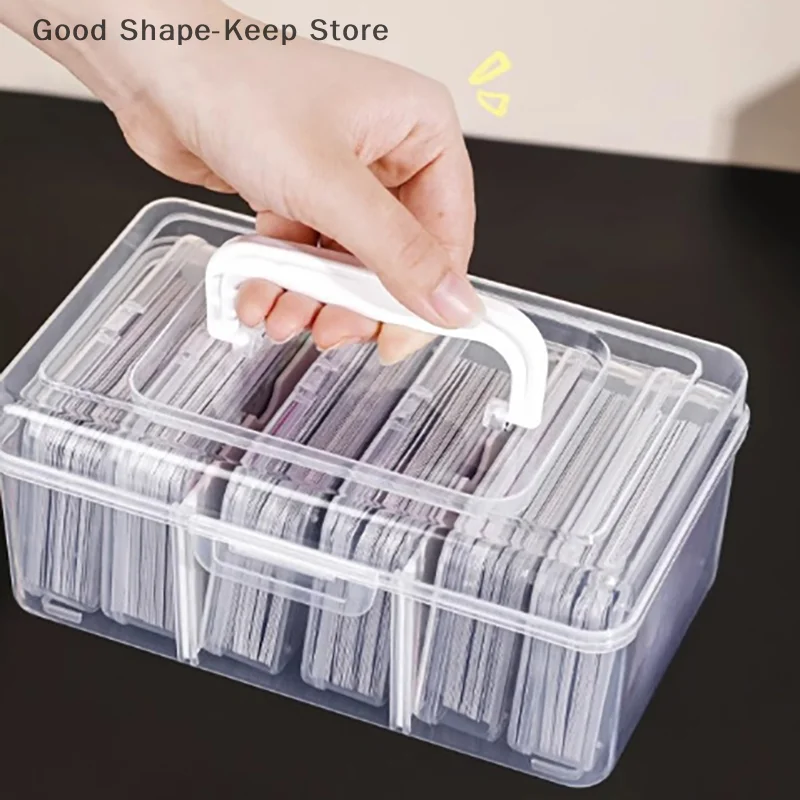 

Clear Storage Container for Small Cards, Desk Organizer, Stationery Classification Box