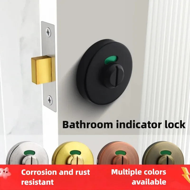 Stainless Steel Door Lock with Indicator for Public Use Toilet WC Bathroom Office Dressing Room - Hardware Bolt Latch Deadbolt