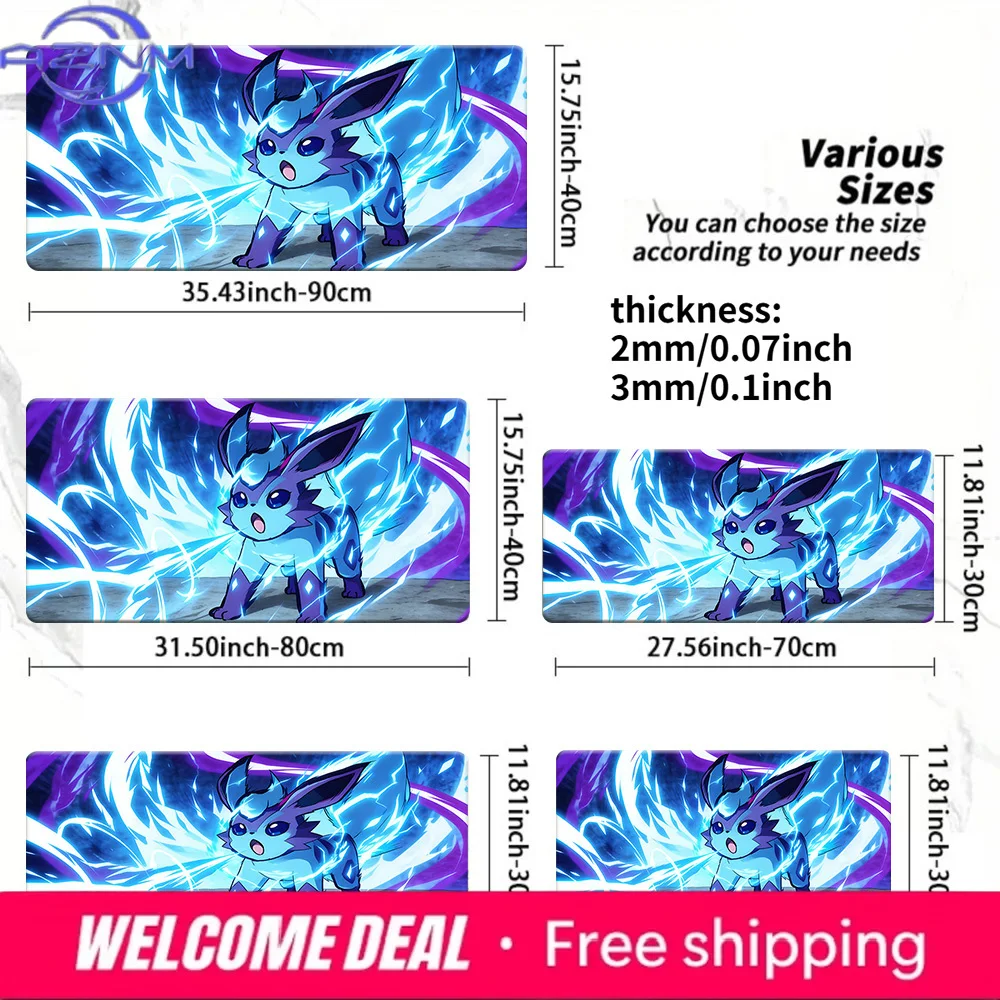 Ice-Type Eevee Evolution Gaming Mouse Pad Non-Slip Desk Mat