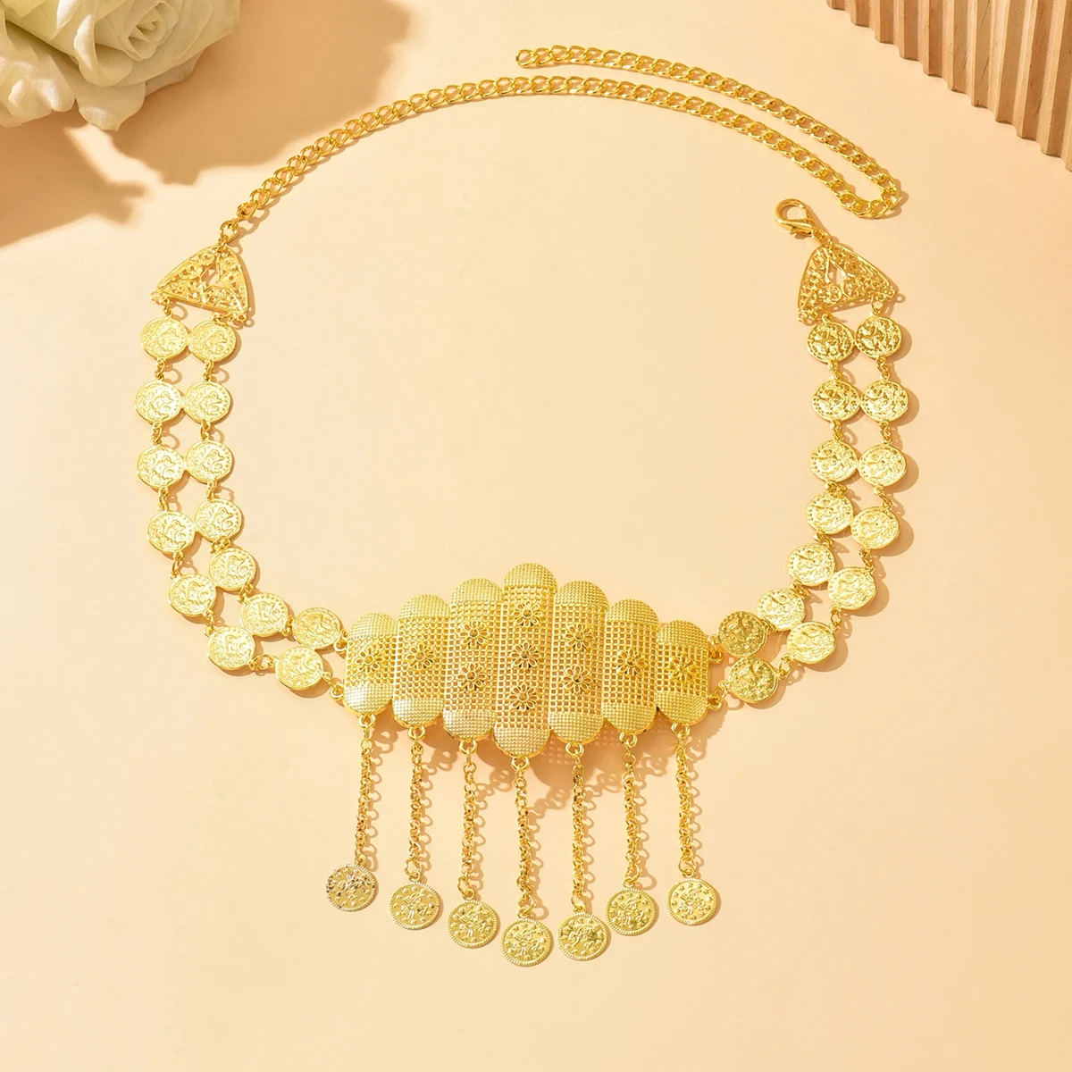 Hollow Design For Dancing And Wearing As A Waist Chain National Style Pendant With Fringed Belt Featuring A