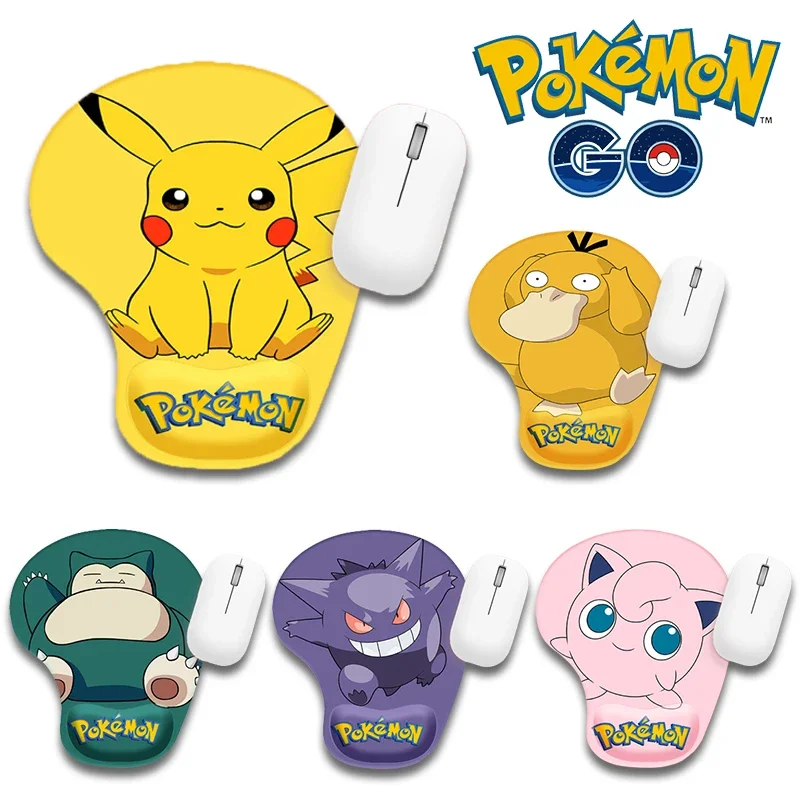 

Pokemon Pikachu Anime Mouse Pad with Wrist Support Gengar Charmander Snorlax Jigglypuff Ditto Office Games Anti-slip Mouse Pad