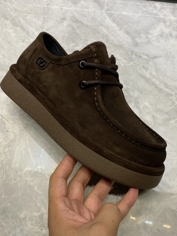 

Comfortable Casual Men's oes Premium Quali Leather Faionable Trendy Slip-On round Toe Flat Heel Wear Resistant Rubber Sole