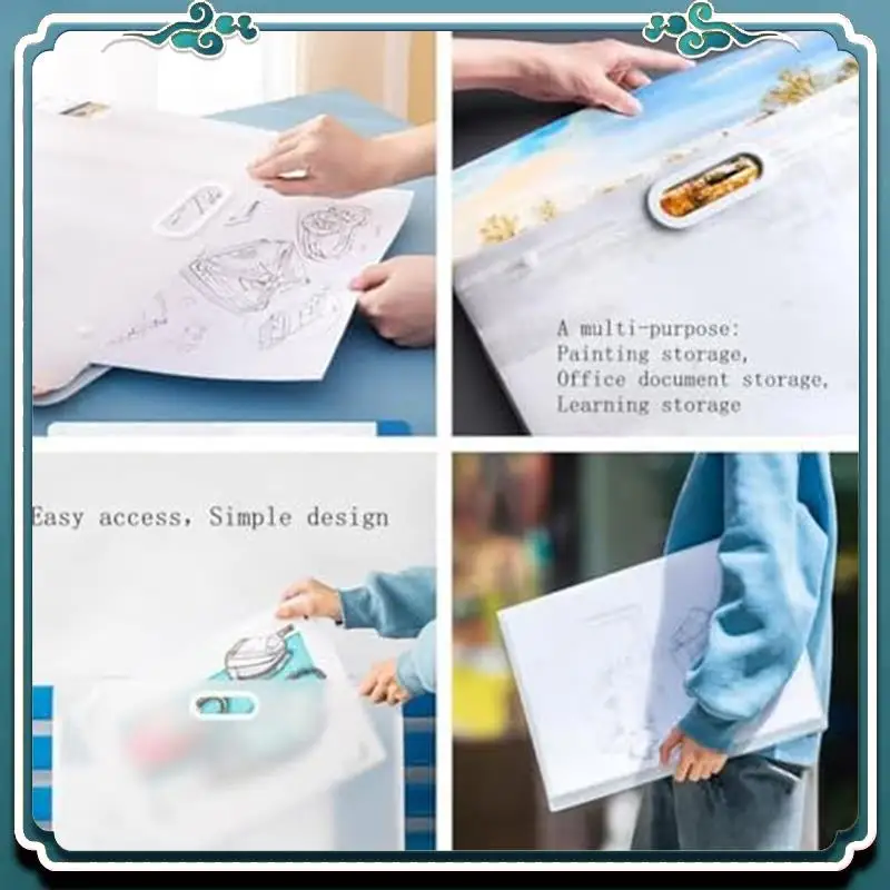 

Easy To Use 2Pcs Plastic Art Folders Rectangular Art Storage Box For Painting Sketch Photography Art