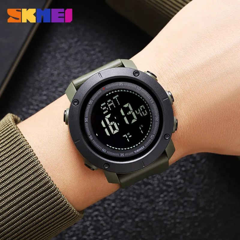SkmeiSingle Movement Watch Bússola Masculina Esportes Relógio Eletrônico Despertador À Prova D 'Água Multifuncional Relógio Eletrônico Masculino