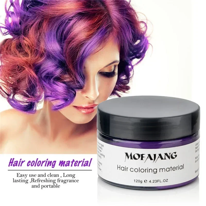 120g Color Hair Wax Styling Pomade Silver Grandma Grey Disposable Natural Hair Strong Gel Cream Hair Dye for Women Men