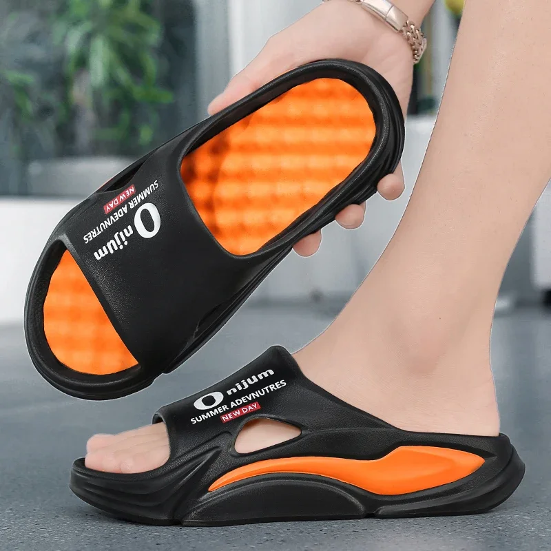 

Summer New Men's Massage Slippers Indoor Outdoor Sandals Beach Casual Shoes Soft Slides Men Flip-flops Men Women Home Slippers