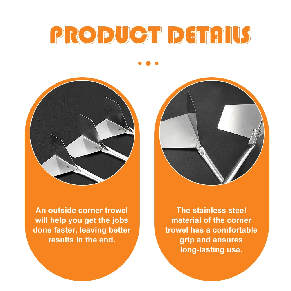 

10Pcs Corner Trowel Stainless Steel Outside Corner Tool for Wall Repair Flat Smooth Finish Ergonomic Handle Drywall and Concrete