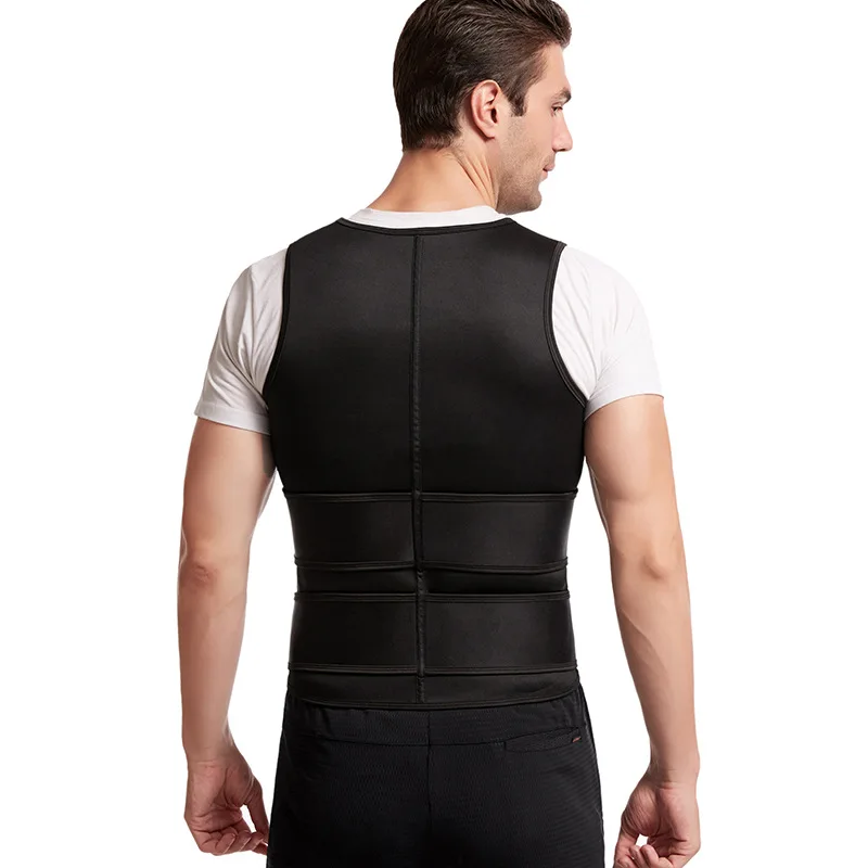 Men's Zipper Double Belt Vest Body Shaper Reinforcement Violently Sweat Rubber Corset Waist Girdle Sports Waist Belly Band