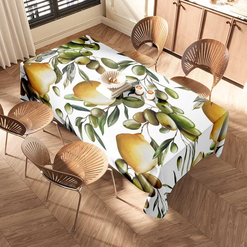 Modern Fruit Pattern TableclothPremium Quality Round Shape Anti-Teaching Dining Room Decorations