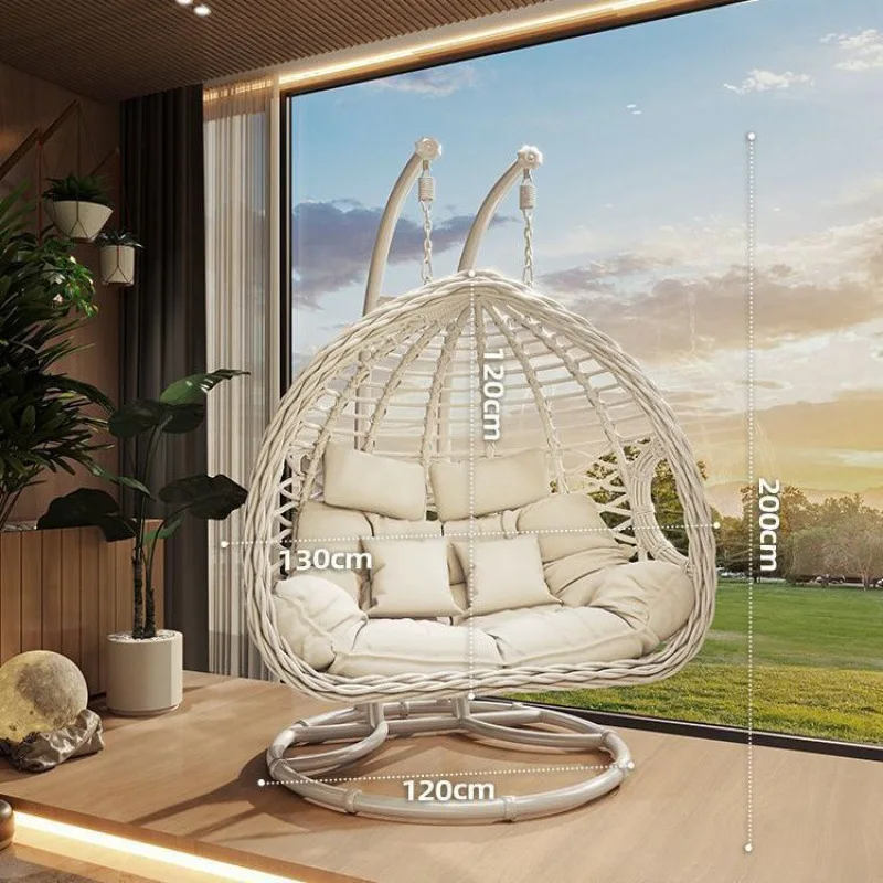 Casa de balanço exterior de jardim, cadeira de balanço com cesta suspensa dupla interna