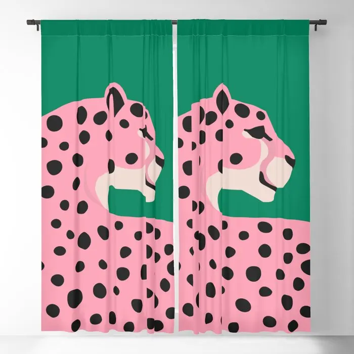 The Stare 3: Pink Cheetah Edition Blackout Curtains 3D Print Window Curtains For Bedroom Living Room Decor Window Treatments